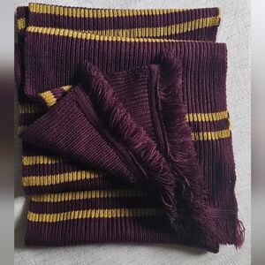 Harry Potter Maroon & Gold Striped Knit Scarf